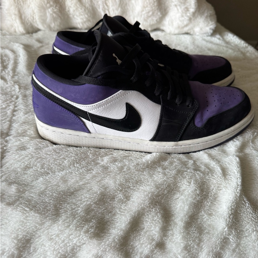 Nike Purple and Black Sneakers Air Jordan 1 Low